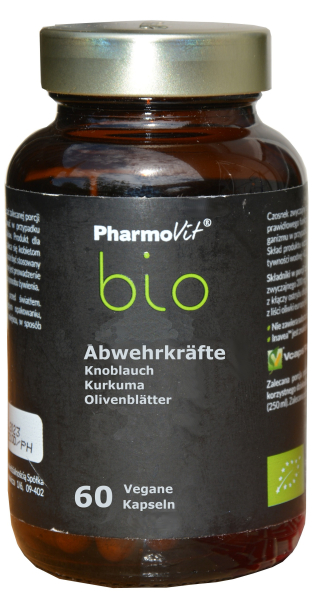 Für die Abwehrkräfte, aus Bio Anbau 60 Kapseln, Immunsystem stärken mit Knoblauch, Kurkuma, Olivenblätter, Erkältung vorbeugen, behandeln